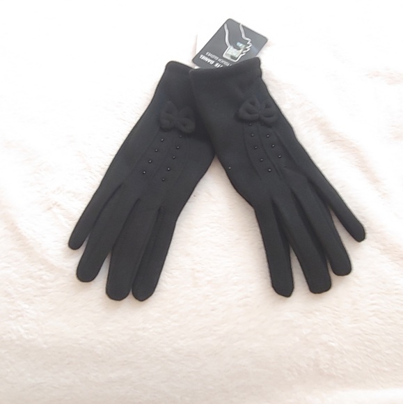 NWT Charlotte Daniel black tech touch gloves M/L - Picture 2 of 7